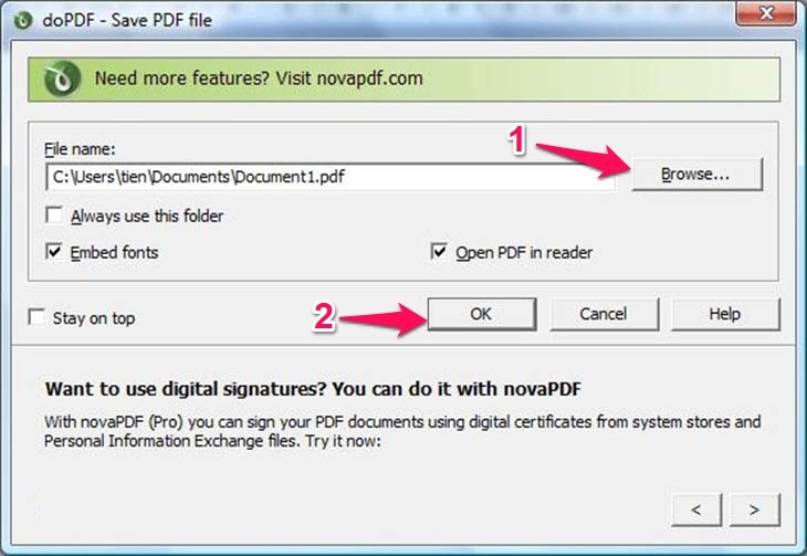 Cách chuyển word sang pdf không bị lỗi font chữ 2 Chuyển word sang pdf bằng doPDF