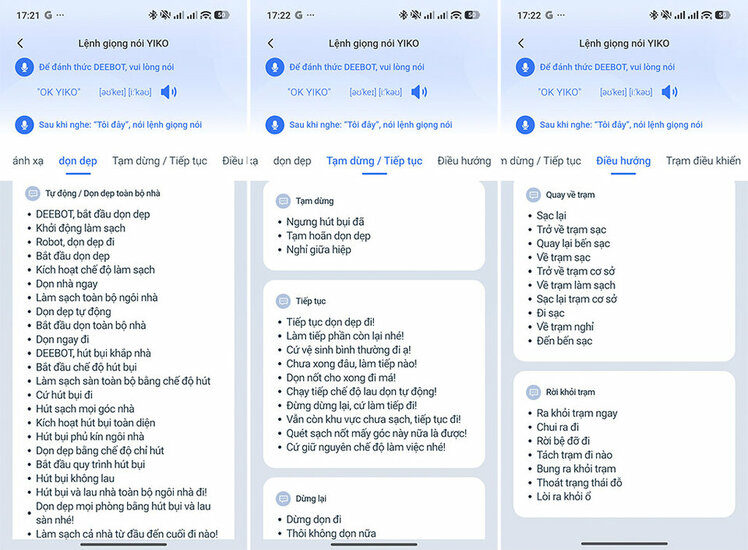 Giao diện điều khiển