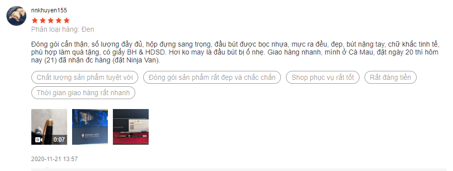 Khám Phá Bút Ký Doanh Nhân Brian & Jet BJ003: Ghi Nhận Đẳng Cấp Thực Sự 8 Một số đánh giá của người dùng về bút ký Brian & Jet BJ003