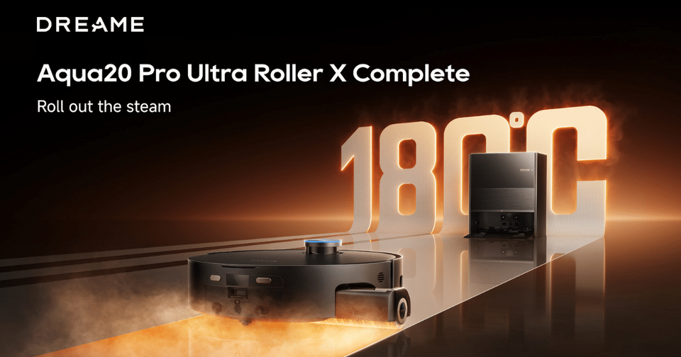Aqua20 Pro Ultra Roller X: robot hút bụi phun hơi nước nóng với con lăn mở rộng